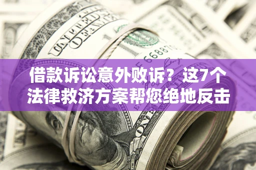 武汉借款诉讼意外败诉？这7个法律救济方案帮您绝地反击！