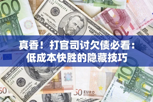 武汉真香！打官司讨欠债必看：低成本快胜的隐藏技巧